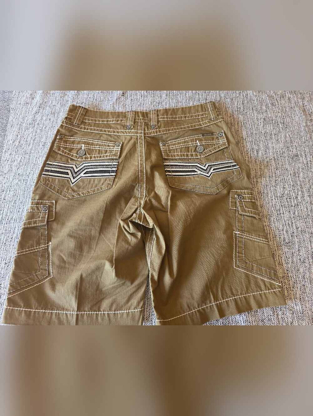 PJ Salvage Men's Cargo Shorts in Khaki Brown